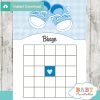 boy baby shoes themed baby shower bingo games cards