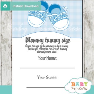 Blue Baby Shoes Baby Shower Games - D171 - Baby Printables