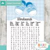 baby shoes printable baby shower word search puzzles