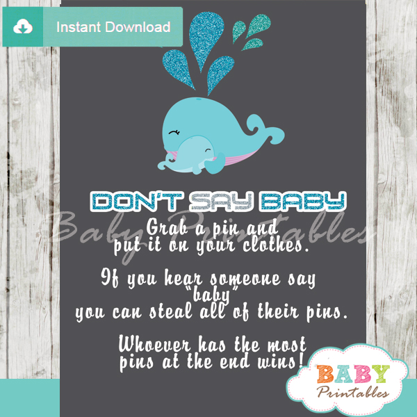 cute blue whale Dont Say Baby Game pdf