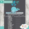 blue whale printable word scramble baby shower games