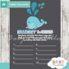 blue whale themed Baby Shower Game What's That Sweet Mess Dirty Diaper Shower Game