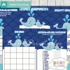 printable blue whale themed baby shower games package