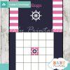 nautical stripes printable baby shower bingo games cards