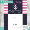 nautical stripes printable measure the belly baby shower game