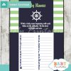 printable nautical stripes Name Race Baby Shower Game cards