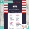 nautical stripes what's in your purse baby shower game printable
