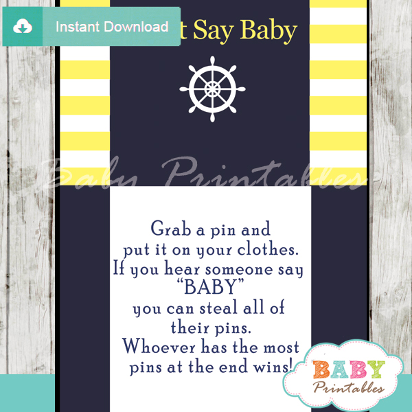 nautical helm printable game Dont Say Baby pdf