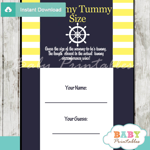 nautical helm printable measure the belly baby shower game