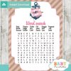 nautical floral anchor baby shower word search game printable puzzles
