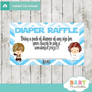 printable star wars diaper raffle game cards baby shower