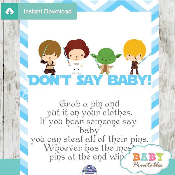 Printable Don't Say Baby Game, Baby Shower Game, Instant Download