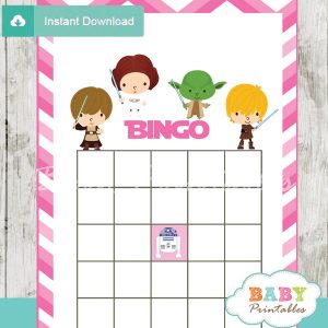 star wars printable baby shower bingo games cards