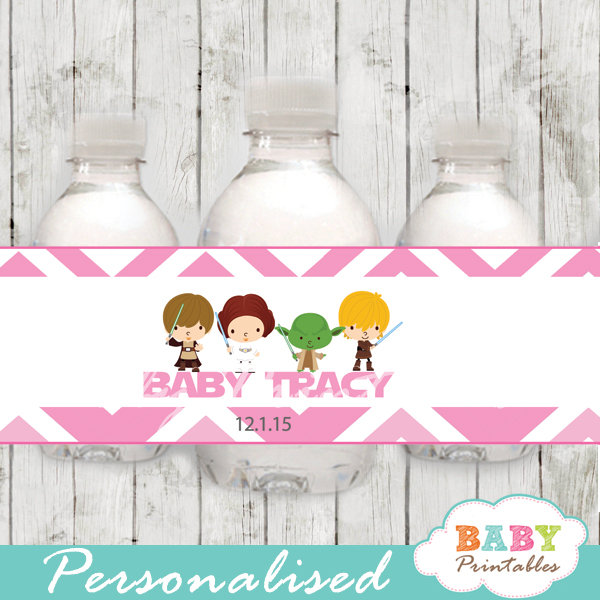 printable star wars personalized bottle wrappers diy