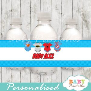 printable superhero personalized bottle wrappers diy