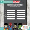 printable superhero Baby Shower Game Guess the Sweet Mess Dirty Diaper