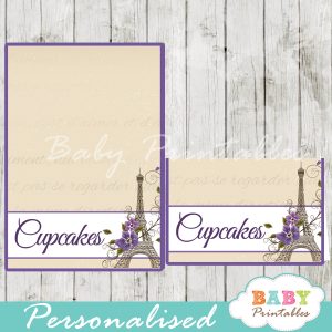 printable french paris eiffel tower personalized food label cards