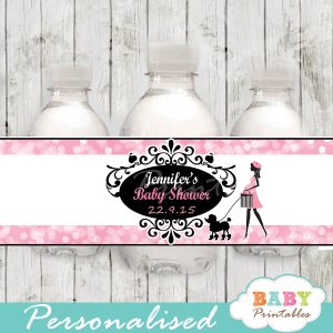 printable french poodle paris personalized bottle wrappers diy
