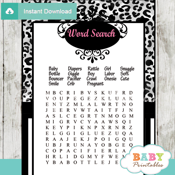 paris poodle baby shower word search game printable puzzles
