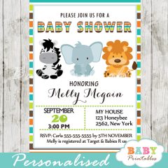 Jungle Theme Baby Shower Invitation - D134 - Baby Printables