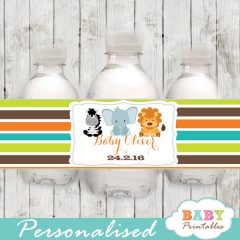 Jungle Theme Baby Shower Bottle Labels - D134 - Baby Printables