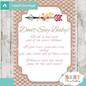 baby shower tribal arrow games don't say baby