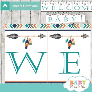 personalized tribal arrow baby shower banner diy