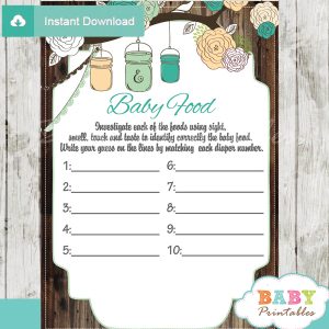 baby shower mason jar games blind tasting baby food