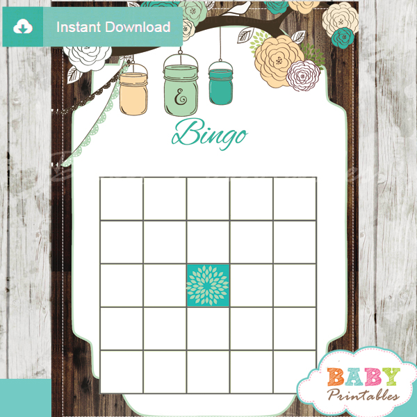 baby shower mason jar games bingo
