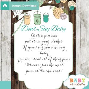 baby shower mason jar games don't say baby