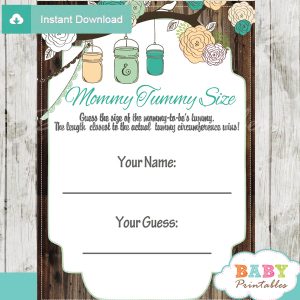 baby shower mason jar games guess mommy tummy size