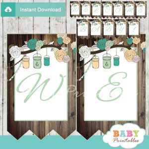 rustic country personalized mason jars banner