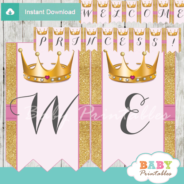 personalized princess baby shower banner diy