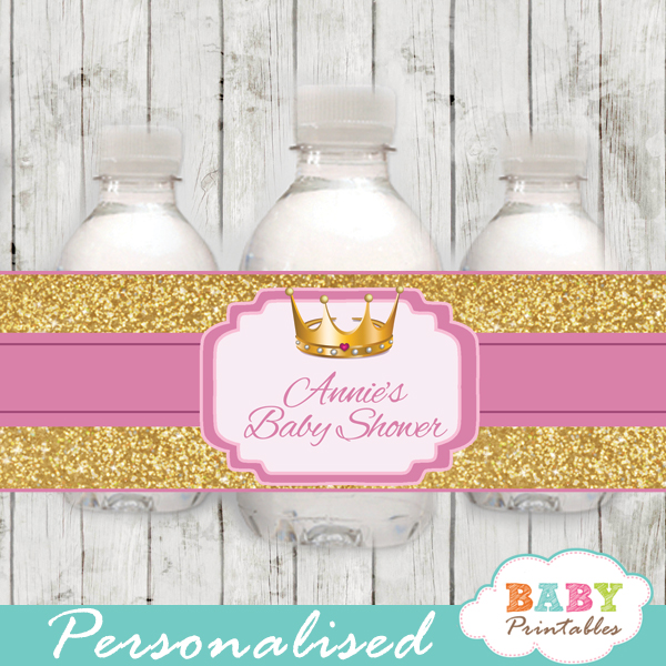 Crown Princess Water Bottle Labels