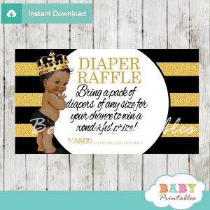 black gold african american prince crown royal diaper raffle tickets