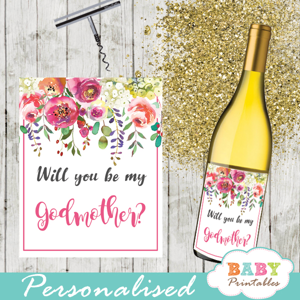 watercolor garden flowers square gift tags custom wine labels