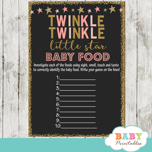 twinkle twinkle little star baby shower games baby food decorations theme pink girl