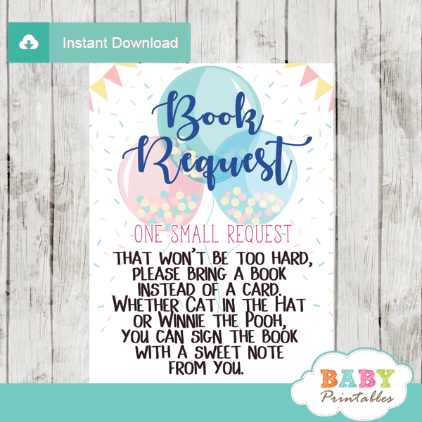 gender neutral ready to pop baby shower book request cards