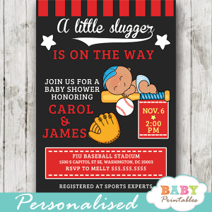 baseball invitations for baby shower all star boy little slugger