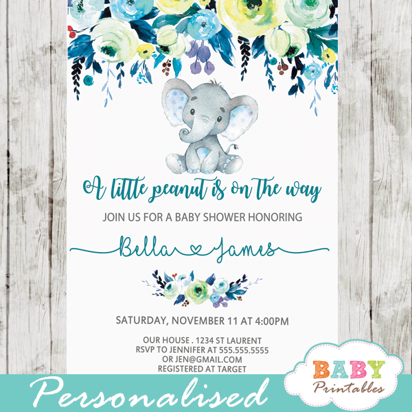 teal baby shower invitations