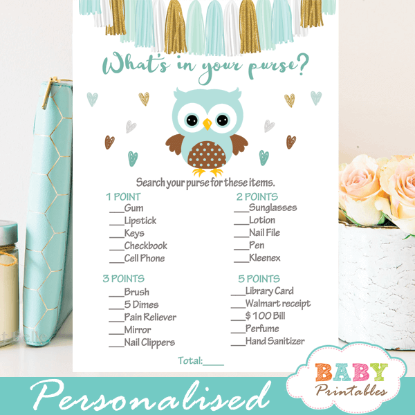 tiffany blue owl baby shower games boy blue and gold