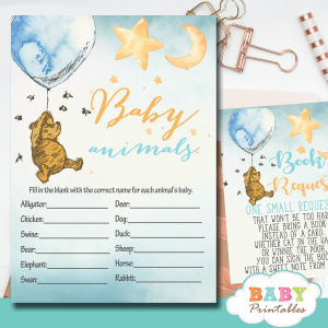 winnie the pooh baby shower games theme printable
