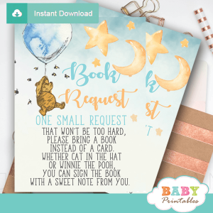 classic winnie the pooh book request cards cute invitation inserts