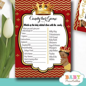 red and gold prince baby shower games african american royal boy ideas theme