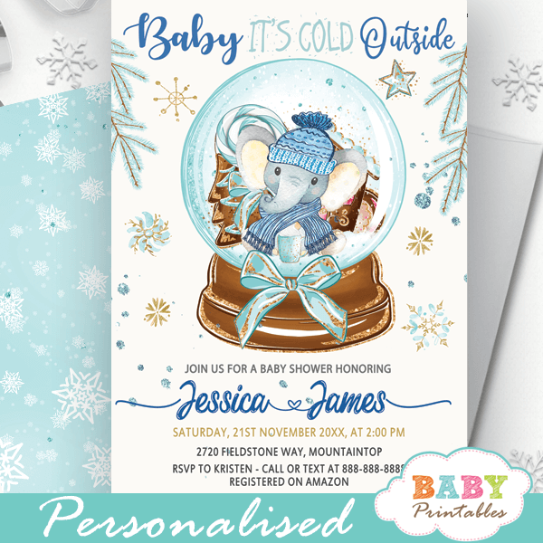 personalised baby snow globe