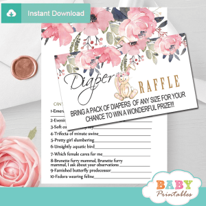 floral pink hand knit bunny diaper raffle game ideas