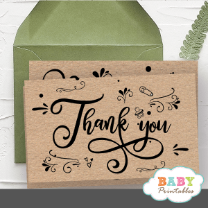 kraft paper rustic thank you cards gender neutral