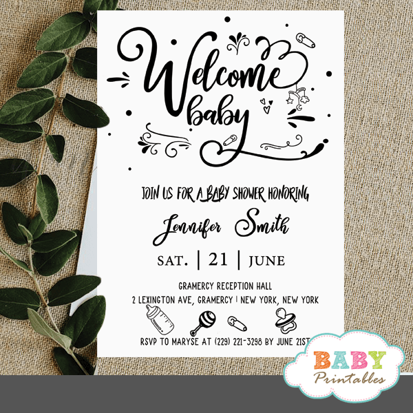 Welcome home store baby shower invitations