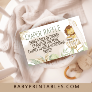 Jungle Theme Safari diaper raffle tickets game
