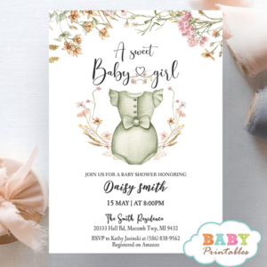 Boho Onesie Girl Baby Shower Invitations nursery clothes